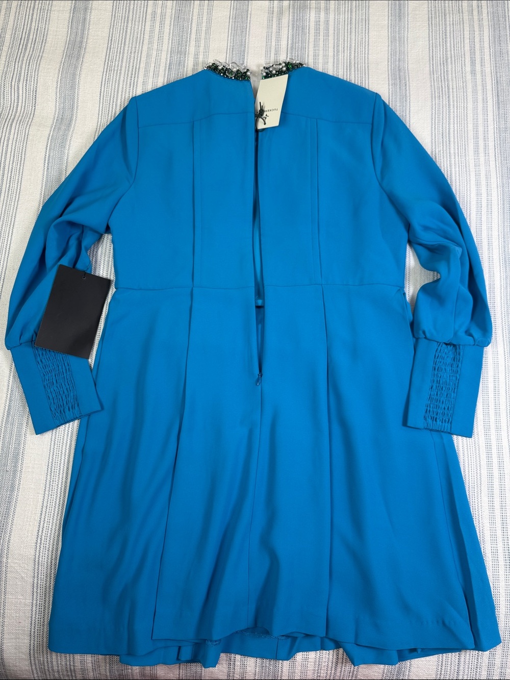 Tuckernuck Blue Crystal Embellished Pleated Dress NWT Medium - Picture 12 of 14